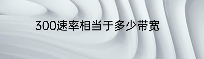 300速率相当于多少带宽