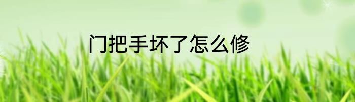门把手坏了怎么修