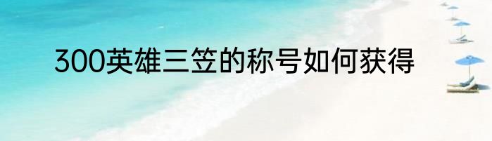 300英雄三笠的称号如何获得