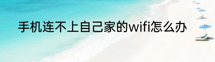 手机连不上自己家的wifi怎么办