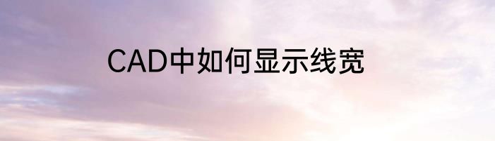 CAD中如何显示线宽