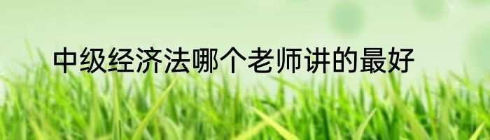 中级经济法哪个老师讲的最好