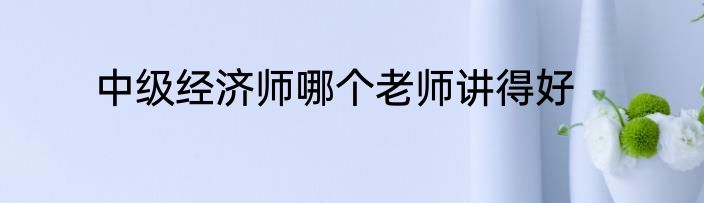 中级经济师哪个老师讲得好