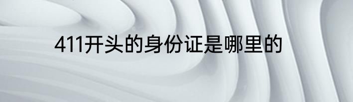 411开头的身份证是哪里的