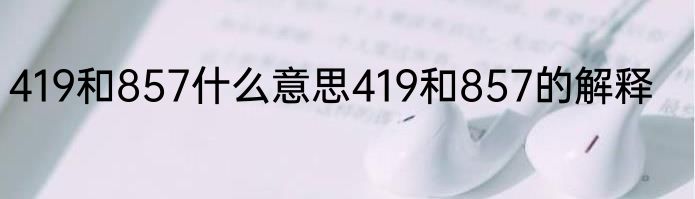 419和857什么意思419和857的解释