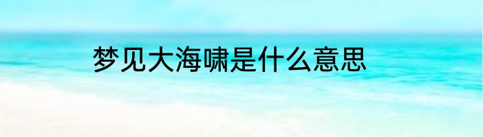 梦见大海啸是什么意思
