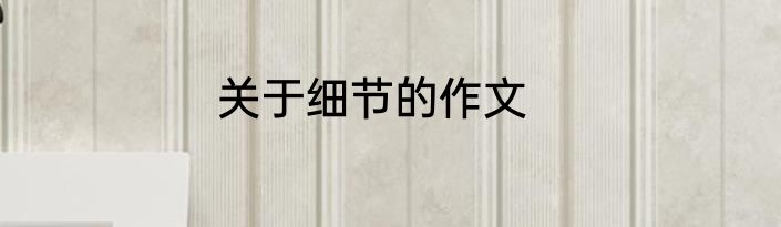 关于细节的作文