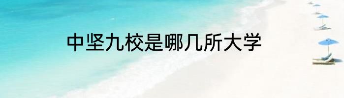 中坚九校是哪几所大学