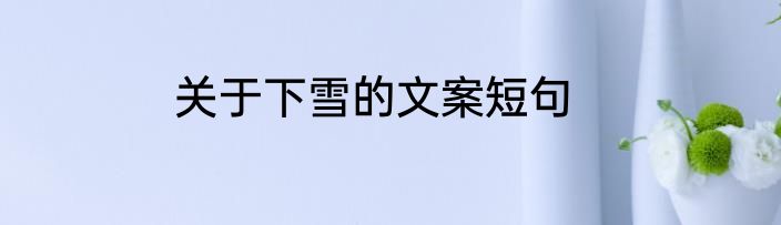 关于下雪的文案短句