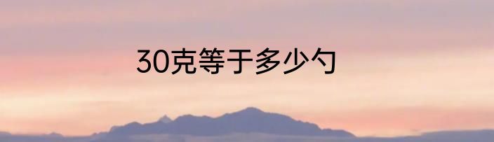 30克等于多少勺