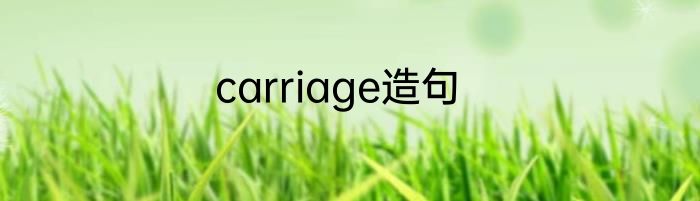 carriage造句