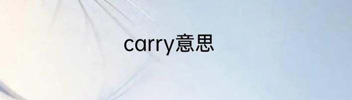 carry意思