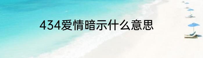 434爱情暗示什么意思