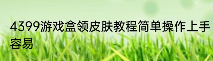 4399游戏盒领皮肤教程简单操作上手容易