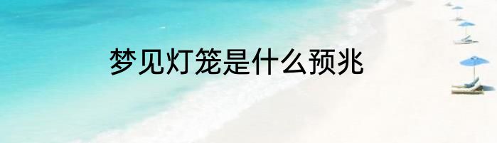 梦见灯笼是什么预兆