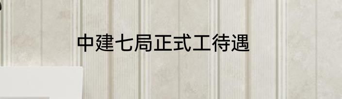 中建七局正式工待遇