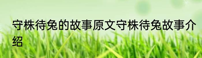 守株待兔的故事原文守株待兔故事介绍