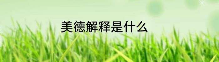 美德解释是什么