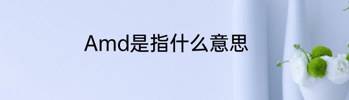Amd是指什么意思
