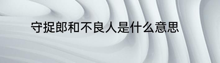 守捉郎和不良人是什么意思