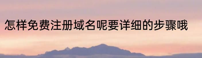怎样免费注册域名呢要详细的步骤哦