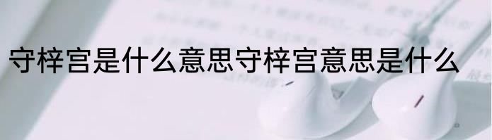 守梓宫是什么意思守梓宫意思是什么