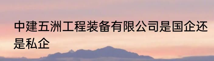 中建五洲工程装备有限公司是国企还是私企