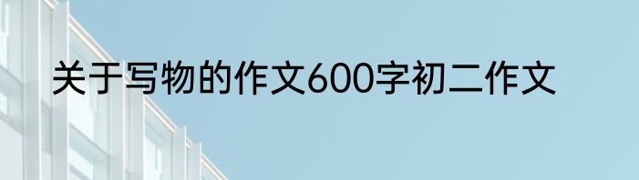 关于写物的作文600字初二作文