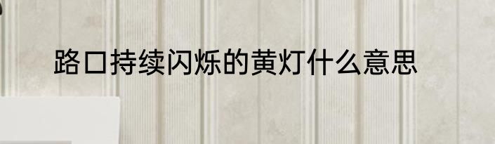 路口持续闪烁的黄灯什么意思