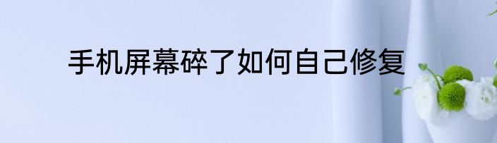 手机屏幕碎了如何自己修复