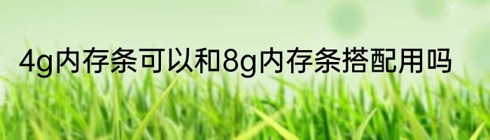 4g内存条可以和8g内存条搭配用吗