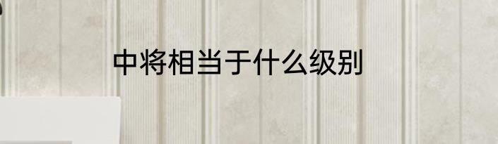 中将相当于什么级别