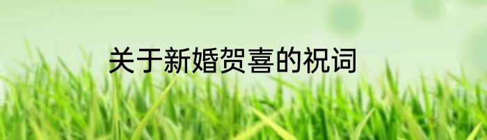 关于新婚贺喜的祝词