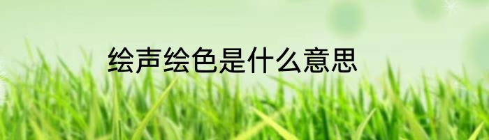 绘声绘色是什么意思
