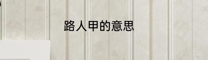 路人甲的意思