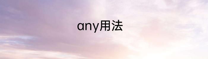 any用法