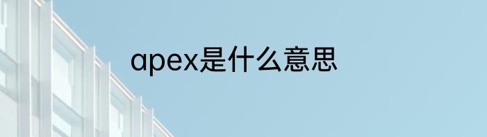 apex是什么意思