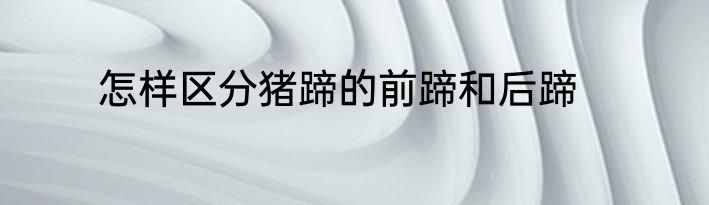 怎样区分猪蹄的前蹄和后蹄