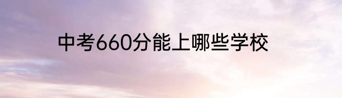 中考660分能上哪些学校