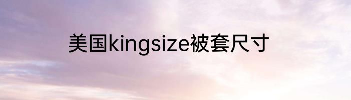 美国kingsize被套尺寸