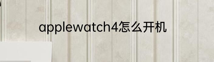 applewatch4怎么开机