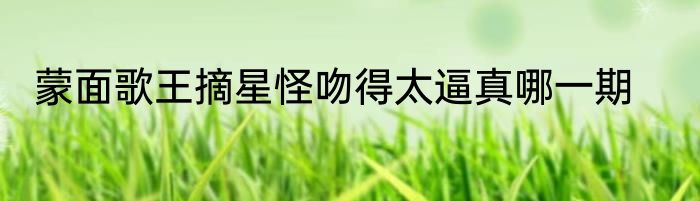 蒙面歌王摘星怪吻得太逼真哪一期