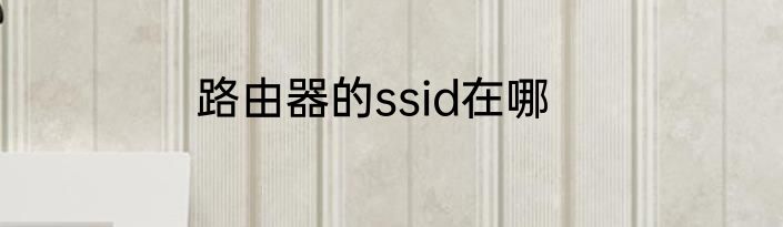 路由器的ssid在哪