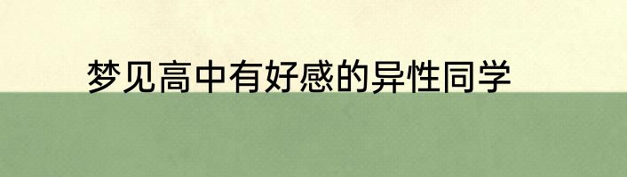 梦见高中有好感的异性同学