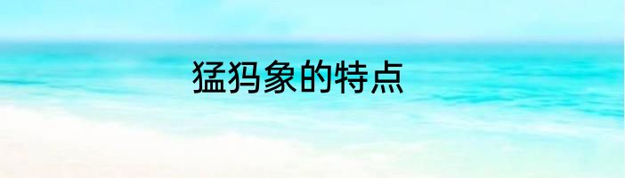 猛犸象的特点