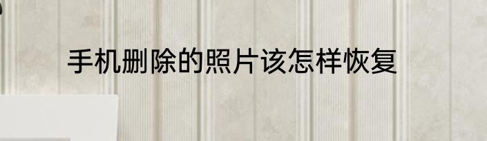 手机删除的照片该怎样恢复