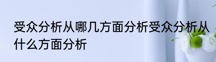 受众分析从哪几方面分析受众分析从什么方面分析