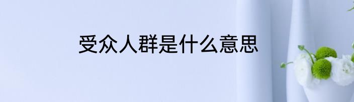 受众人群是什么意思