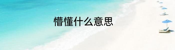 懵懂什么意思