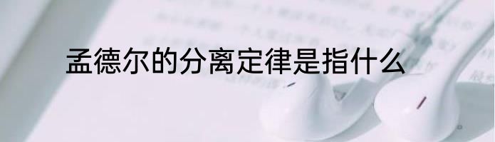 孟德尔的分离定律是指什么